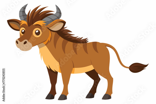 wildebeest silhouette vector illustration