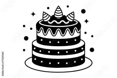 fun cake silhouette vector illustration © CreativeDesigns