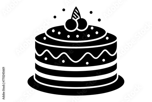 fun cake silhouette vector illustration