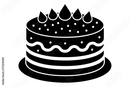 fun cake silhouette vector illustration