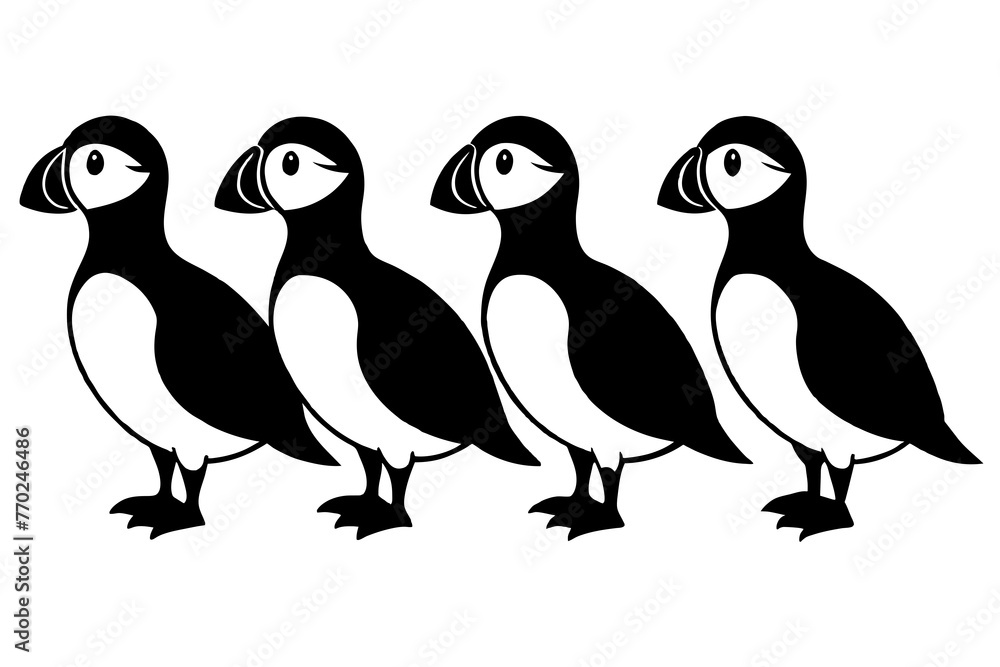 puffin bird silhouette vector illustration puffin bird silhouette vector illustration