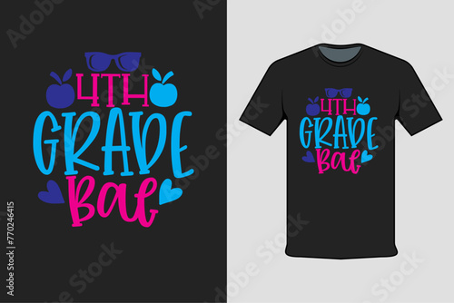 4th grade bae modern black t shirt design photo