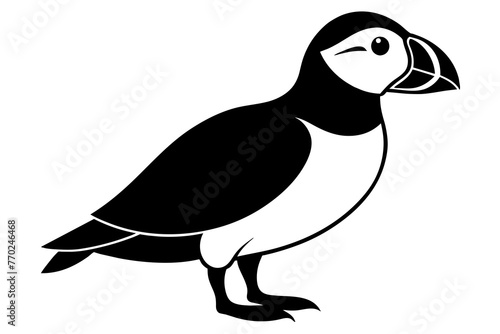puffin bird silhouette vector illustration