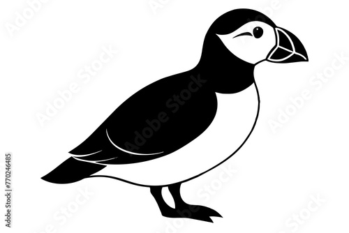 puffin bird silhouette vector illustration