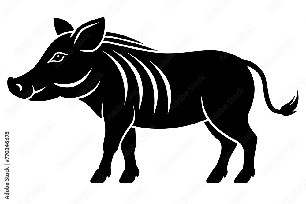 warthog silhouette vector illustration