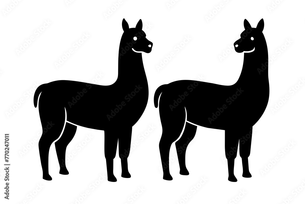 alpaca silhouette vector illustration alpaca silhouette vector illustration