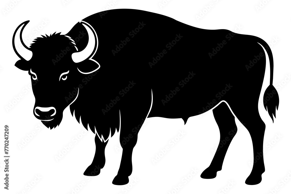 bison silhouette vector illustration bison silhouette vector illustration