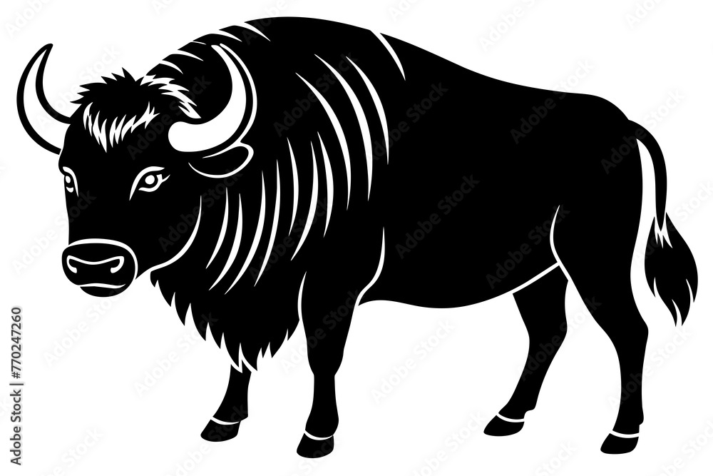 bison silhouette vector illustration bison silhouette vector illustration