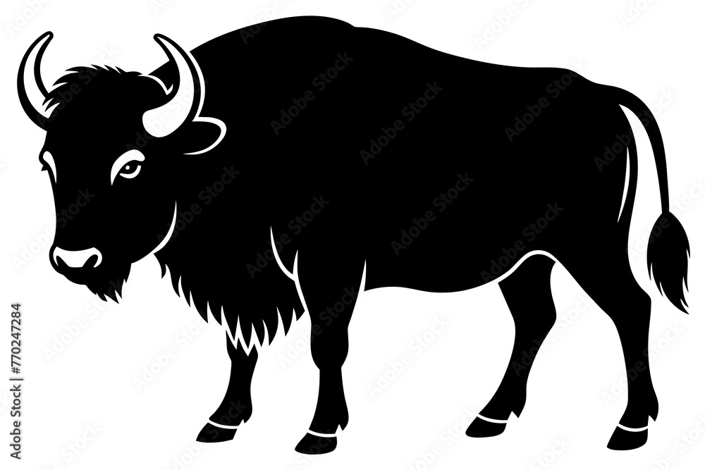 bison silhouette vector illustration bison silhouette vector illustration