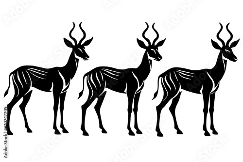 Fototapeta Naklejka Na Ścianę i Meble -  antelope silhouette vector illustration 