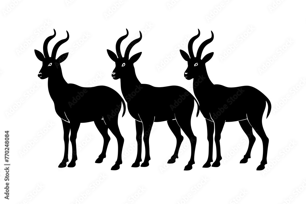Fototapeta premium ibex silhouette vector illustration