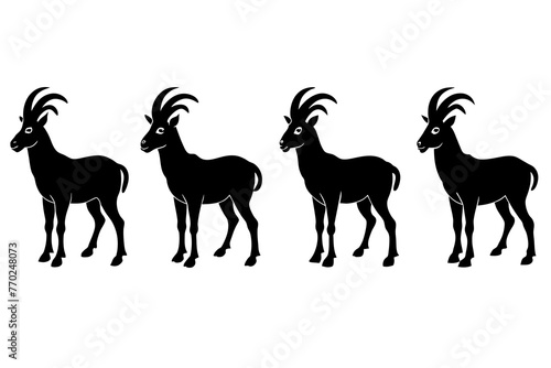 ibex silhouette vector illustration photo