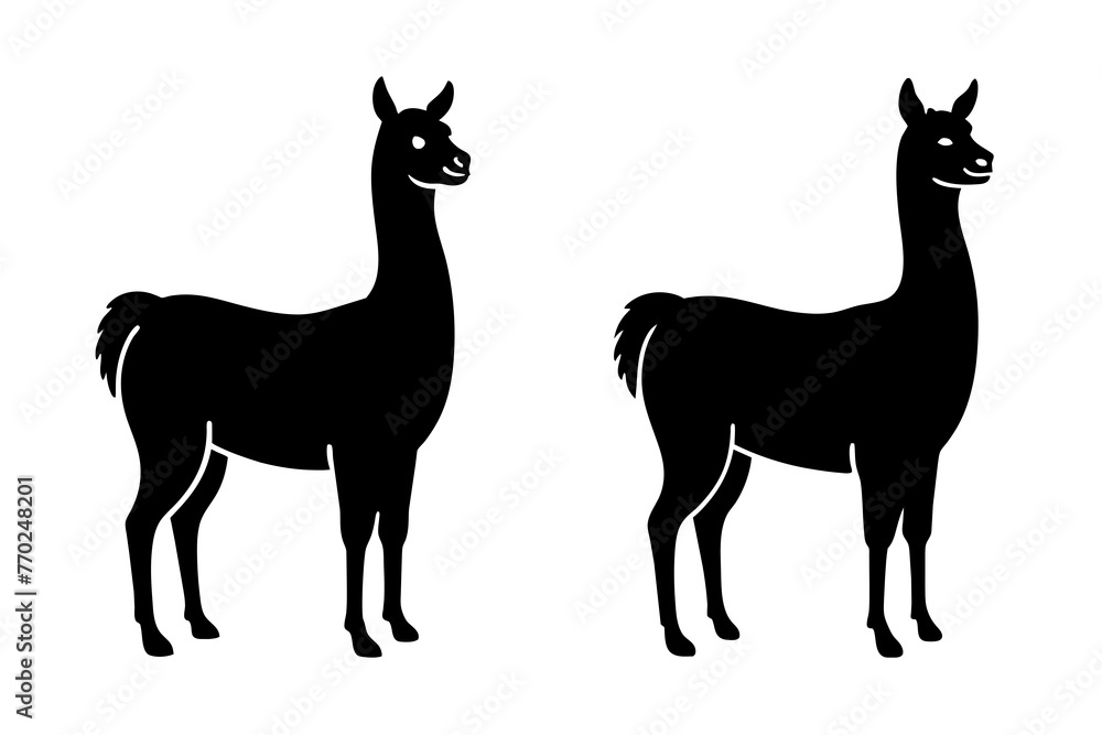 llama silhouette vector illustration llama silhouette vector illustration