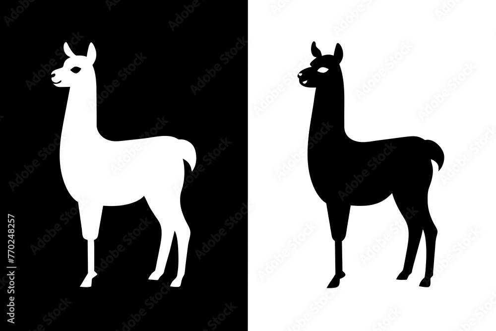 llama silhouette vector illustration llama silhouette vector illustration