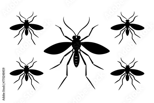 mosquito silhouette vector illustration © MDSHIJU