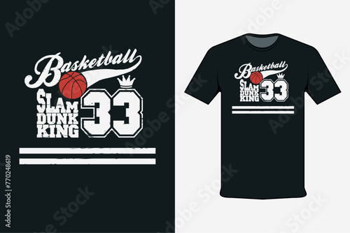 basketball slam dunk king 33 modern black shirt design