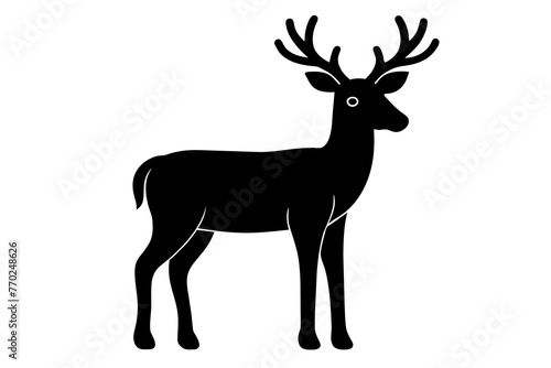 reindeer silhouette vector illustration © MDSHIJU