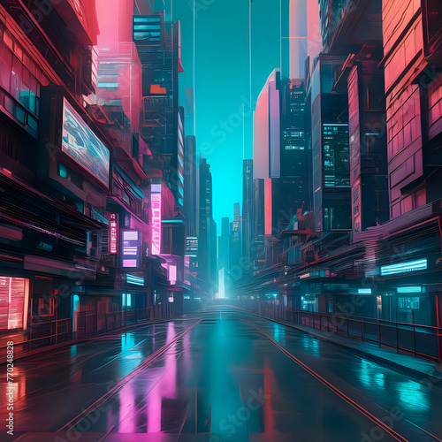 mixed media style digital art combining 3D, glitch art, and photography. Feature futuristic cityscapes with unexpected textures, layers, and dimensions-generated by ai