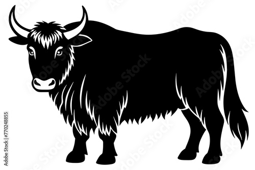 yak cow silhouette vector illustration photo