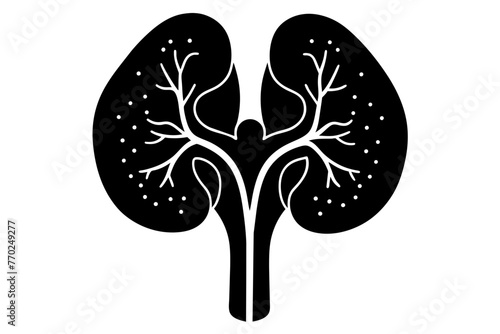 adrenal glands silhouette vector illustration