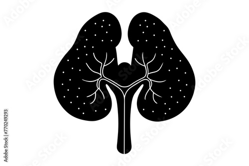 adrenal glands silhouette vector illustration