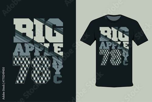 big apple 78 nyc modern black shirt design photo