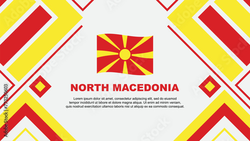 North Macedonia Flag Abstract Background Design Template. North Macedonia Independence Day Banner Wallpaper Vector Illustration. North Macedonia Flag