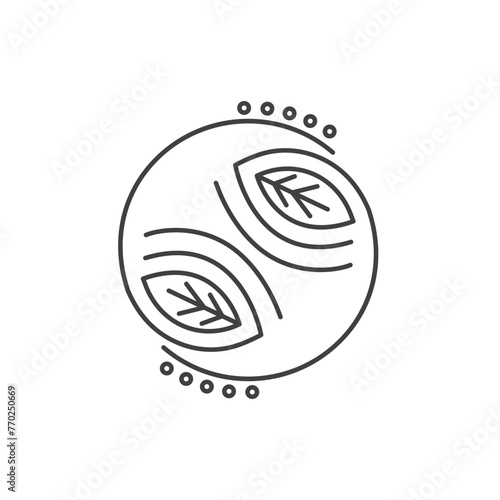 eco floral yin yang icon vector concept design template