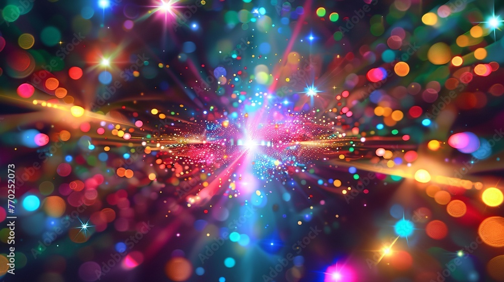 a colorful background with many lights