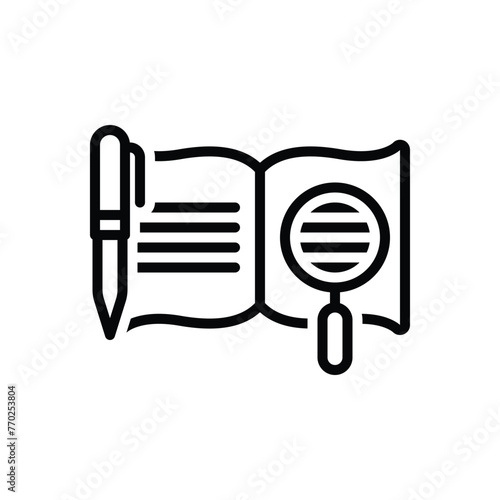 Black line icon for meaning