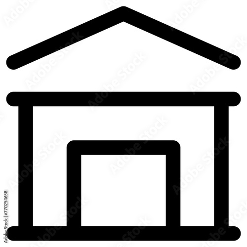 warehouse icon, simple vector design