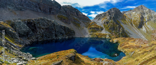 panorama of the mountains of lake