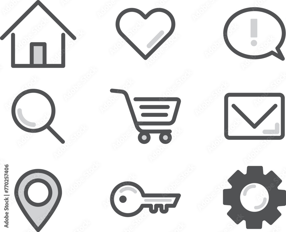 Fototapeta premium インターネット_アイコン02_モノトーン