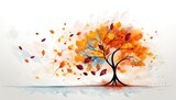 Nature abstract autumn tree illustration