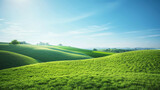 Serene Countryside: Rolling Hills and Farm Fields