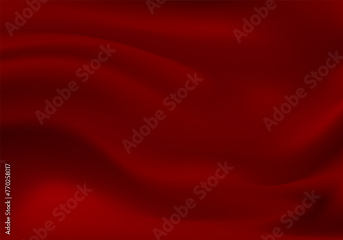 Abstract gradient red fabric wave banner background