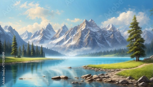 lake and mountains © Qonain