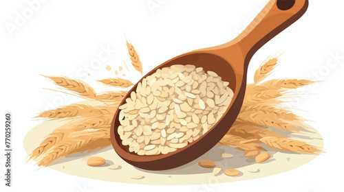 Oatmeal as Whole-grain Food with Rolled Oats in Woo