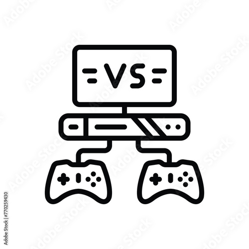 Black line icon for multiplayer