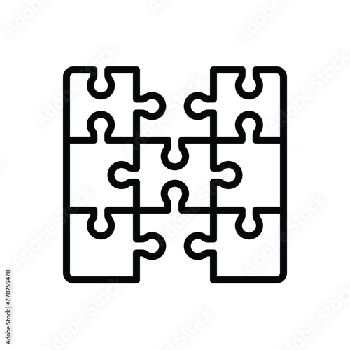 Black line icon for puzzles