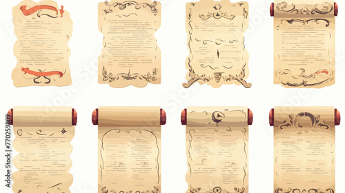 Old Scroll or Curved Manuscript as Paper Document a