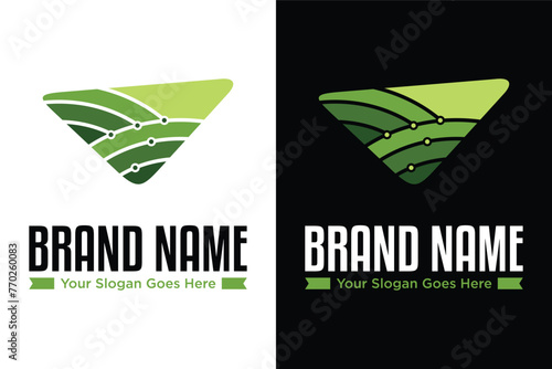 simple modern farm technology arrow illustration vector logo design