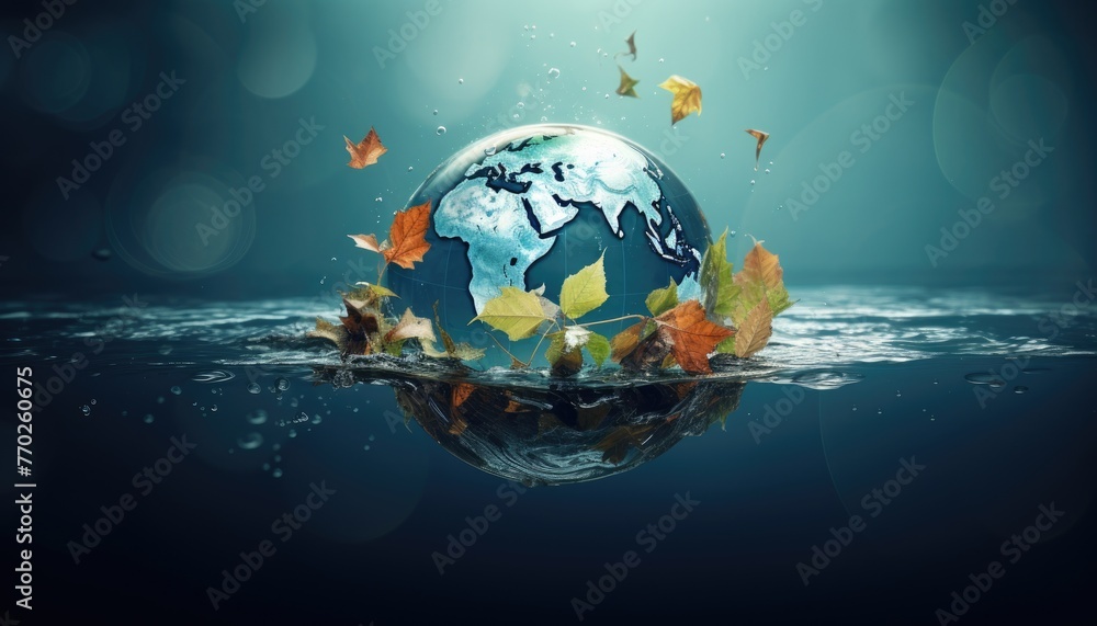 Obraz premium Picture of the earth in the water