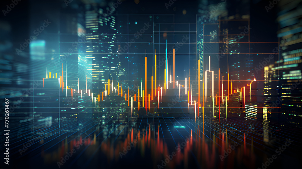 Stock market chart lines Trends Data visualization Technical analysis Investment dark background