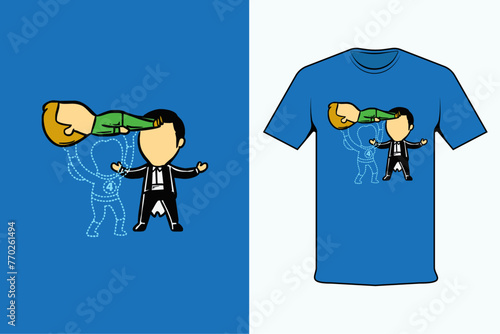 cartoon modern black shirt design photo