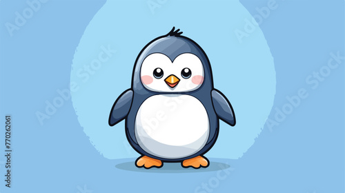 Penguin cartoon flat cartoon vactor illustration  © iclute3