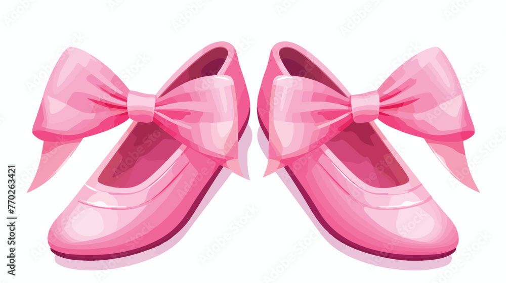 Pink Pointe Shoes with Satin or Silk Ribbon Vector