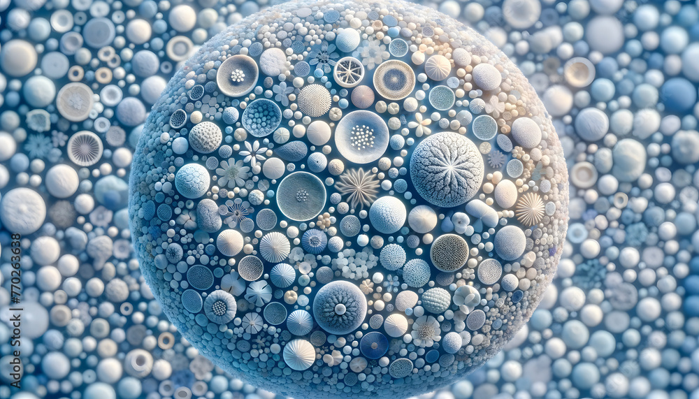 various pollen grains floating in the air various pollen grains floating in the air