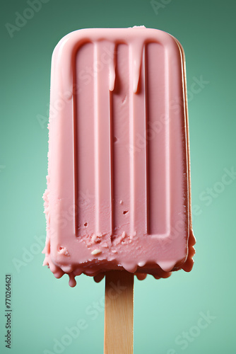 Obraz na płótnie A popsicle ice cream, isolated, in summer pastel colors, with copy space w salonie