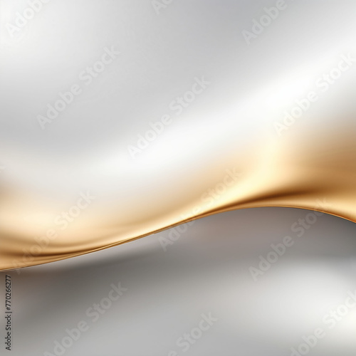 Modern abstract HD background metallic white gradient color with luxury gold and silver lines, for web design, banner, wallpaper template and etc. Generative Ai